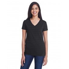252RV Threadfast Apparel Ladies' Invisible Stripe V-Neck T-Shirt