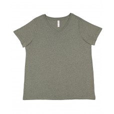 3817 LAT Ladies' Curvy V-Neck Fine Jersey T-Shirt