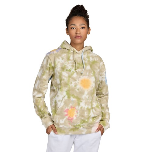 4412FL US Blanks Unisex USA Made Flower Tie-Dye Hooded Sweatshirt