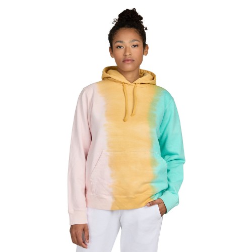 4412RB US Blanks Unisex USA Made Rainbow Tie-Dye Hooded Sweatshirt