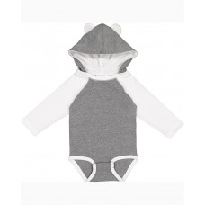 4418 Rabbit Skins Infant Long Sleeve Fine Jersey Bodysuit With Ears