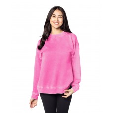 449CK chicka-d Ladies' Burnout Campus Crew Sweatshirt