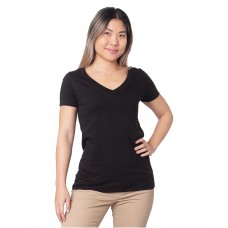 5875 Bayside Ladies' USA Made Fine Jersey V-Neck T-Shirt