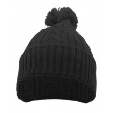 643K Pacific Headwear Cable Knit Pom-Pom Beanie