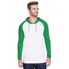 6917 LAT Men's Hooded Raglan Long Sleeve Fine Jersey T-Shirt