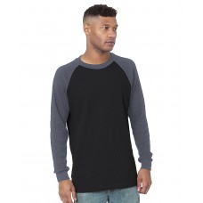 8211 Bayside Men's USA Made Heavyweight Waffle Knit Thermal Raglan Shirt