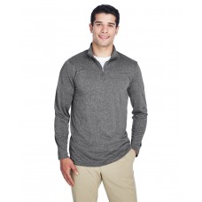 8618 UltraClub Men's Cool & Dry Heathered Performance Quarter-Zip