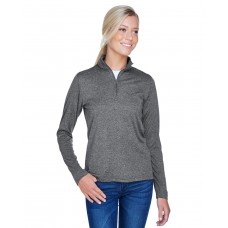 8618W UltraClub Ladies' Cool & Dry Heathered Performance Quarter-Zip