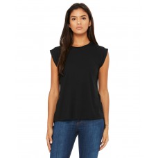 8804 Bella + Canvas Ladies' Flowy Muscle T-Shirt with Rolled Cuff