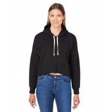 8853JA J America Ladies' Triblend Cropped Hooded Sweatshirt