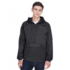 8925 UltraClub Adult Quarter-Zip Hooded Pullover Pack-Away Jacket