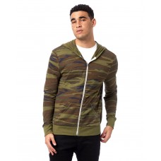 AA1970P Alternative Men's Triblend Long-Sleeve Printed Full Zip Hoodie