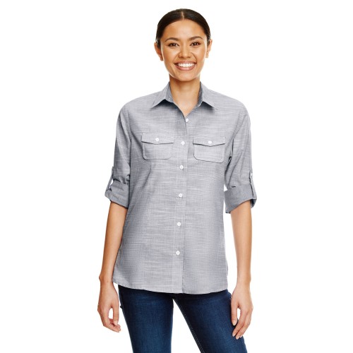 B5247 Burnside Ladies' Texture Woven Shirt