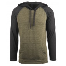 B8127 Burnside Adult Raglan Sleeve Striped Jersey Hooded T-Shirt