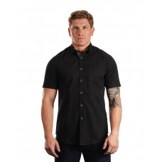 B9290 Burnside Men's Peached Poplin Short Sleeve Woven Shirt