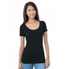 BA3405 Bayside Ladies' USA Made Wide Scoop Neck T-Shirt