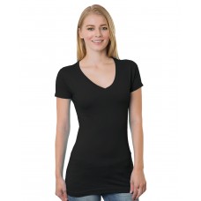 BA3407 Bayside Ladies' USA Made V-Neck T-Shirt