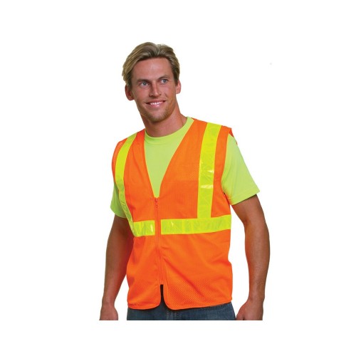 BA3780 Bayside Unisex USA Made M22610/LZ, Class 2, Level 2 ANSI High Vis Mesh Safety Vest