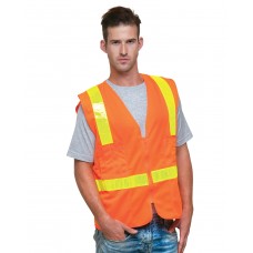 BA3786 Bayside Unisex USA Made  22Surv-Y Class 2 ANSI High Vis Surveyor Safety Vest