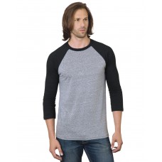 BA9525 Bayside Unisex Three-Quarter Sleeve Raglan T-Shirt