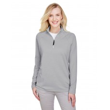 DG480W Devon & Jones CrownLux Performance® Ladies' Clubhouse Micro-Stripe Quarter-Zip