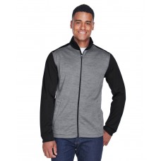 DG796 Devon & Jones Men's Newbury Colorblock Mélange Fleece Full-Zip