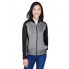 DG796W Devon & Jones Ladies' Newbury Colorblock Mélange Fleece Full-Zip