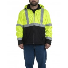 HVJ206T Berne Men's Tall Hi-Vis Class 3 Hooded Softshell Jacket