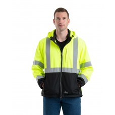 HVJS206 Berne Men's Hi-Vis Class 3 Hooded Softshell Jacket