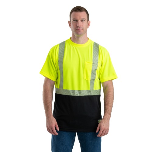 HVK017 Berne Unisex Hi-Vis Class 2 Color Blocked Pocket T-Shirt
