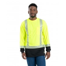 HVK018 Berne Men's Hi-Vis Class 3 Color Blocked Long-Sleeve T-Shirt