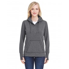 JA8431 J America Ladies' Omega Stretch Snap-Placket Hooded Sweatshirt