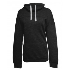 JA8673 J America Ladies' Melange Fleece Cowl Neck Sweatshirt