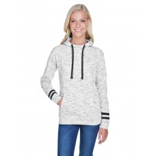 JA8674 J America Ladies' Melange Scuba Neck Sweatshirt