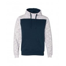 JA8676 J America Adult Melange Color Blocked Hooded Sweatshirt