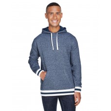 JA8701 J America Adult Peppered Fleece Lapover Hooded Sweatshirt