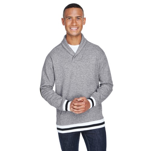 JA8704 J America Adult Peppered Fleece Shawl Collar