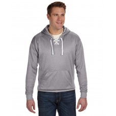 JA8833 J America Adult Sport Lace Poly Hooded Sweatshirt