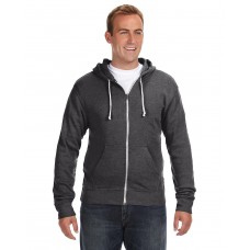JA8872 J America Adult Triblend Full-Zip Fleece Hooded Sweatshirt