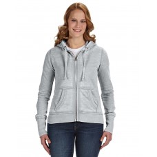 JA8913 J America Ladies' Zen Full-Zip Fleece Hooded Sweatshirt