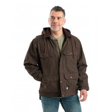 JC613 Berne Men's Heartland Washed Duck Zip-Off Hooded Coat