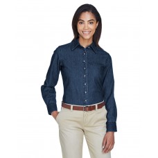 M550W Harriton Ladies' Long-Sleeve Denim Shirt