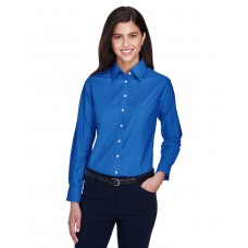 M600W Harriton Ladies' Long-Sleeve Oxford with Stain-Release