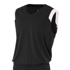 N2340 A4 Adult Moisture Management V Neck Muscle Shirt