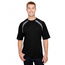 N3001 A4 Men's Spartan Short Sleeve Color Block Crew Neck T-Shirt