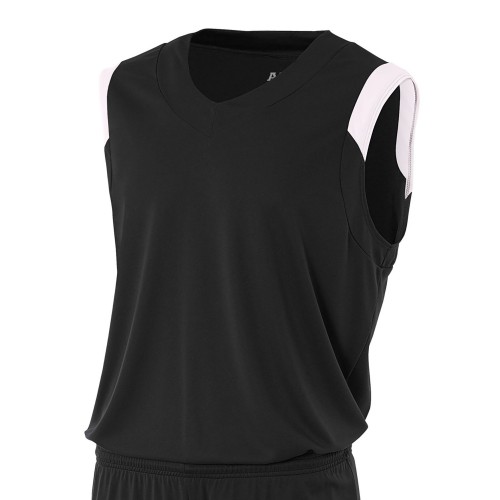 NB2340 A4 Youth Moisture Management V Neck Muscle Shirt