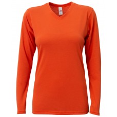 NW3029 A4 Ladies' Long-Sleeve Softek V-Neck T-Shirt