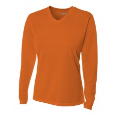 NW3255 A4 Ladies' Birds-Eye Mesh Long Sleeve V-Neck T-Shirt