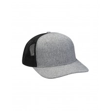 PV102 Adams Heather Woven/Soft Mesh Trucker Style Cap