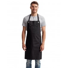 RP121 Artisan Collection by Reprime Unisex Barley Contrast Stitch Recycled Bib Apron